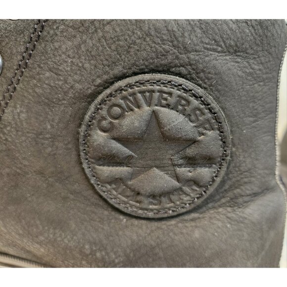 Size 11 - Converse Chuck Taylor All Star Waterproof High Top Leather All Black - Picture 8 of 12